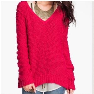 Free People Songbird Oversized Sweater Nubby Knit